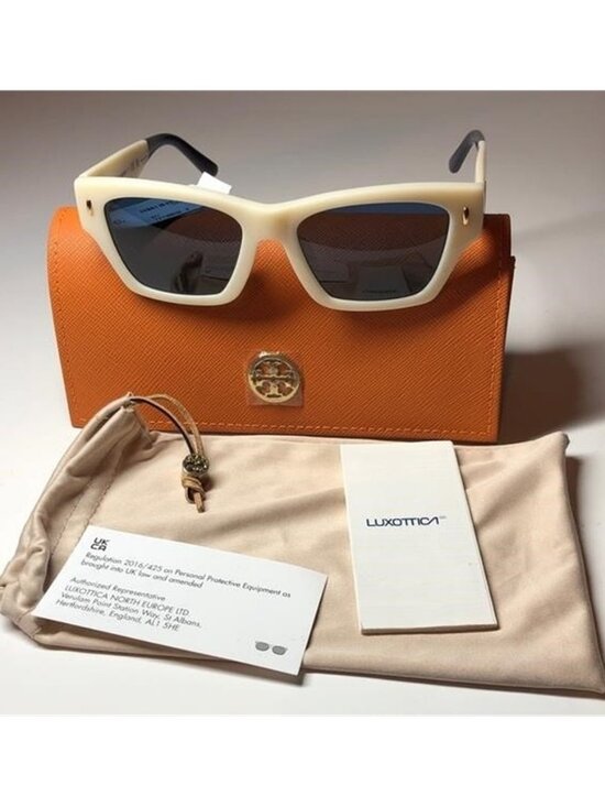 New Authentic Tory Burch TY7169U 1894/80 Cream Sunglasses with Case main image 7